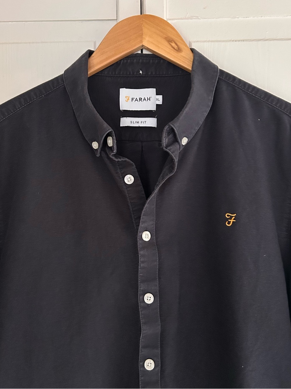 Farah Men’s Size XL Slim Fit Long Sleeve 100% Cotton Button Down Shirt